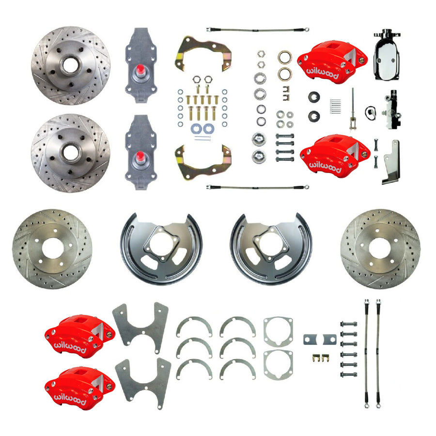 The Right Stuff 1955-64 Chevrolet Bel Air, 2" Drop, 4-Wheel Manual Disc Brake Conversion Kit - (FSC564SDDZX)