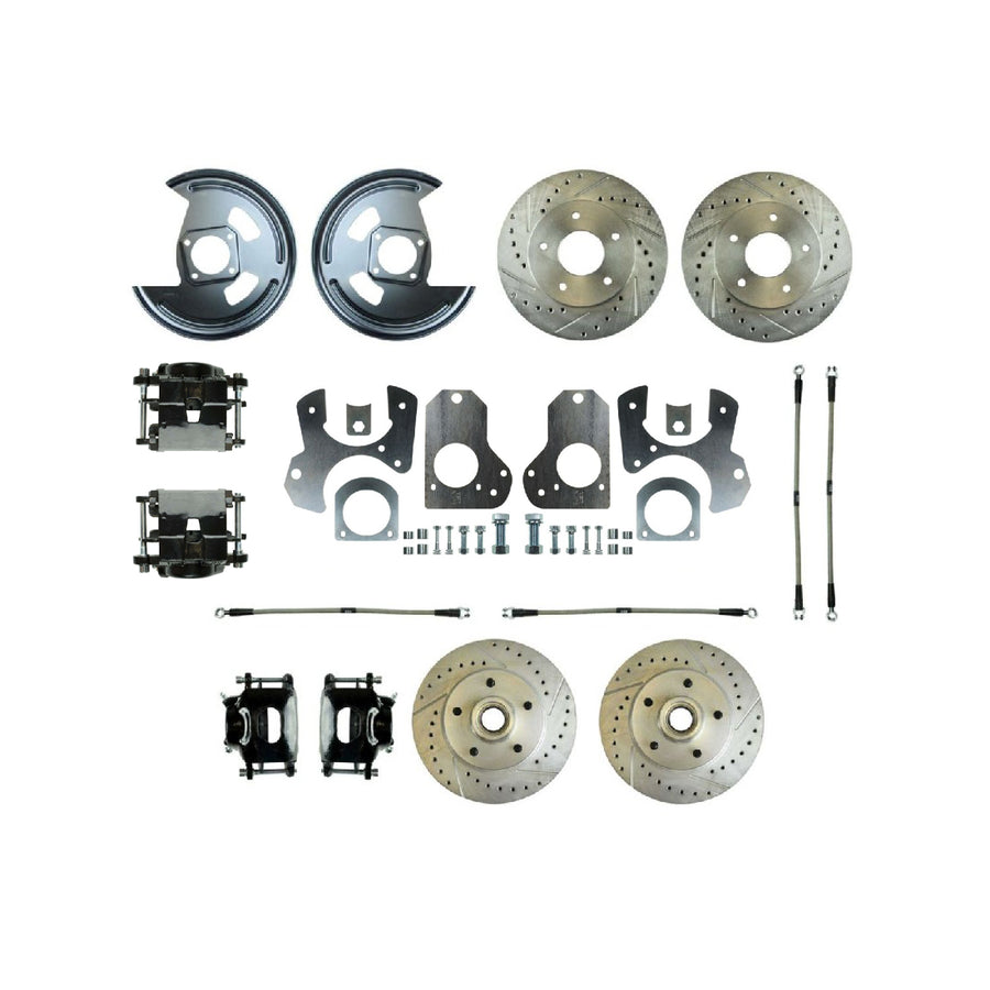The Right Stuff 82-88 GM G-Body Rear Brake Conversion Kit With Matching Front Rotors & Calipers - (A82RDM78S)