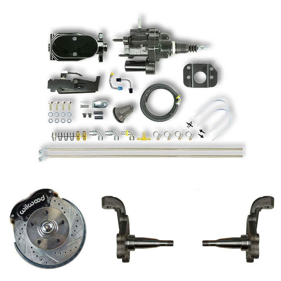 The Right Stuff 64-74 GM A/F/X Body, Black Hydraulic Brake Assist Power Disc Brake Conversion Blk Calipers - (AFXHB32SY)