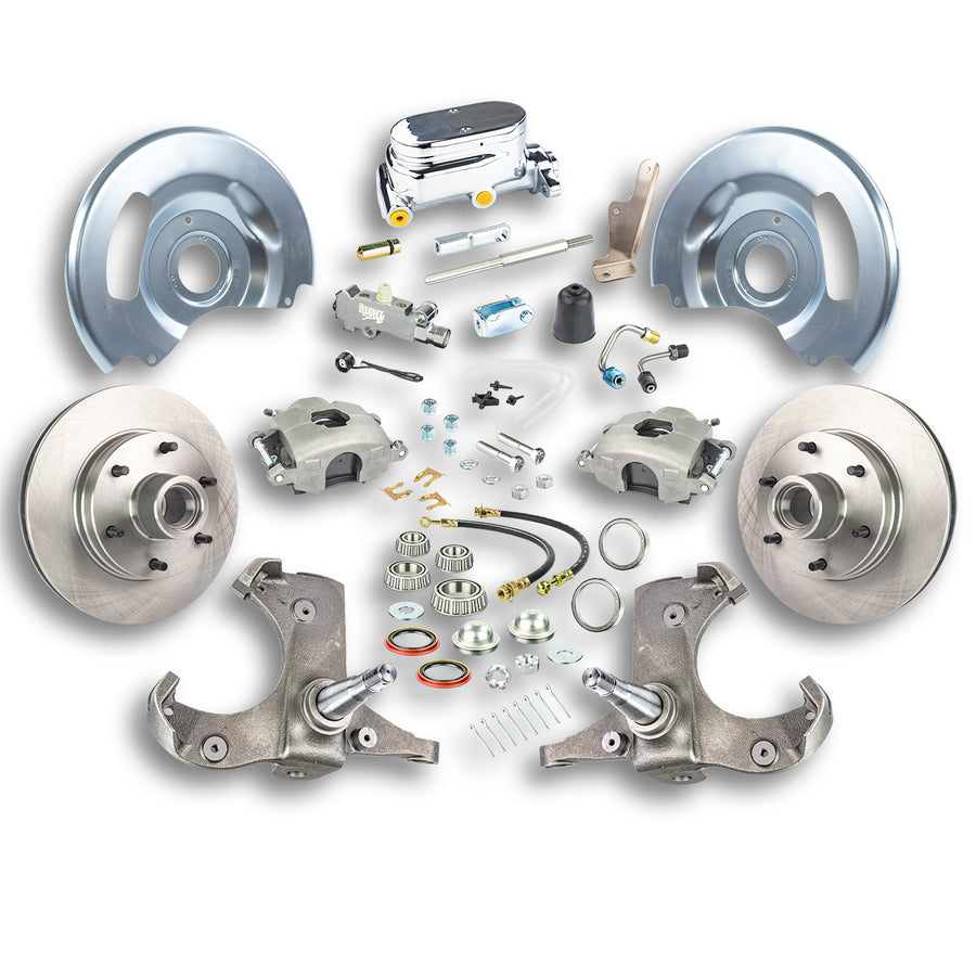 The Right Stuff 63-70 Chevy/GMC Truck & Suburban, Manual Front Disc Brake Kit Chrome Upper - (TSD6316X)