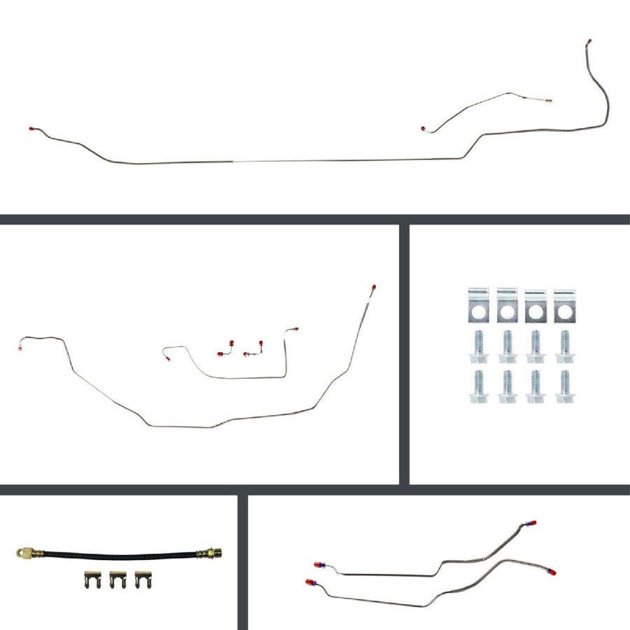 The Right Stuff 69-72 GM A-Body, Pre-Bent Stainless Front Disc Conversion 4-Wheel Brake Line Kit - (ASP69C4)