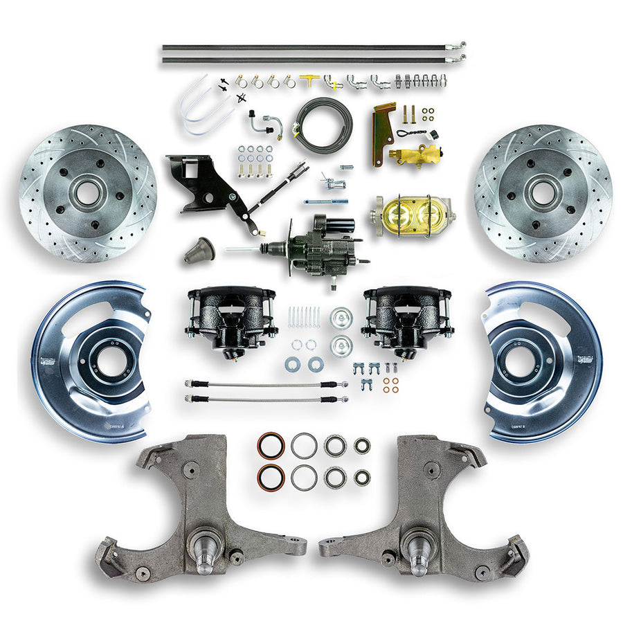 The Right Stuff 1967-70 GM C10/C15 Truck/Suburban 2WD, Power Hydraulic Brake Assist Disc Conv Blk Calipers - (THB6725B)