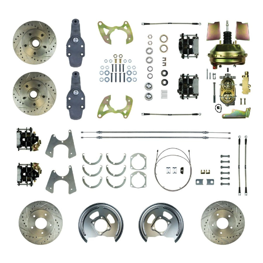 The Right Stuff 1958-64 Impala, 2" Drop, 9" Booster, Power 4-Wheel Disc Brake Conversion Kit - (FSC594DCDS)