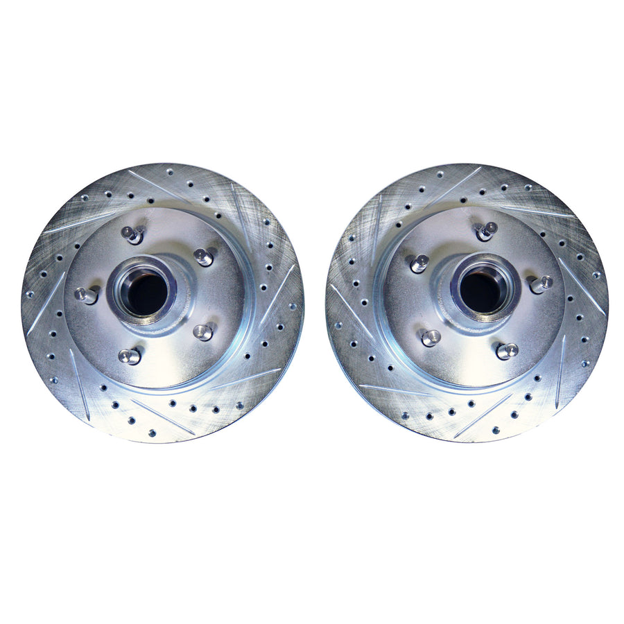 The Right Stuff 1995-1998 C-10 2WD Rotors Drilled and Slotted, Zinc Coated; Pair - (BR95ZDC)