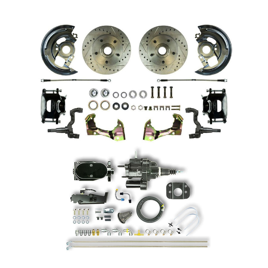 The Right Stuff 1964-1972 Chevelle/GM A-Body Black Hydraulic Brake Assist Disc Brake Conv Kit Blk Calipers - (AFXHB01CSY)