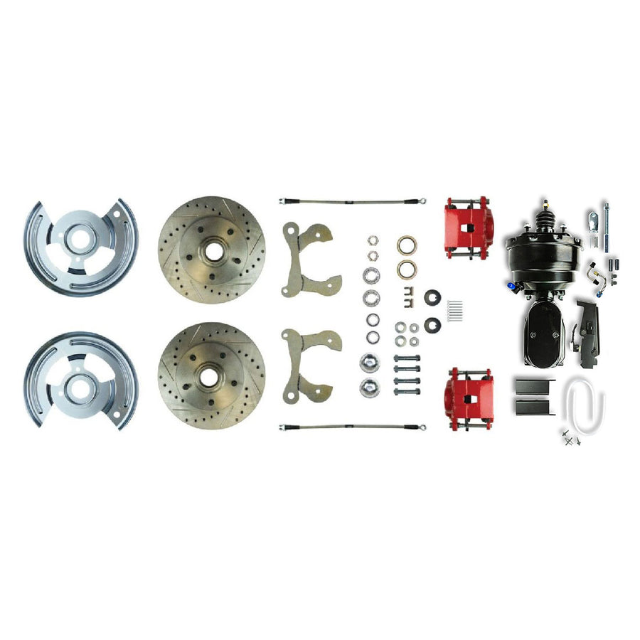 The Right Stuff 1958 Chevrolet Impala, 8" Dual Booster, Power Front Disc Brake Conversion Kit - (FSC58DCCZY)