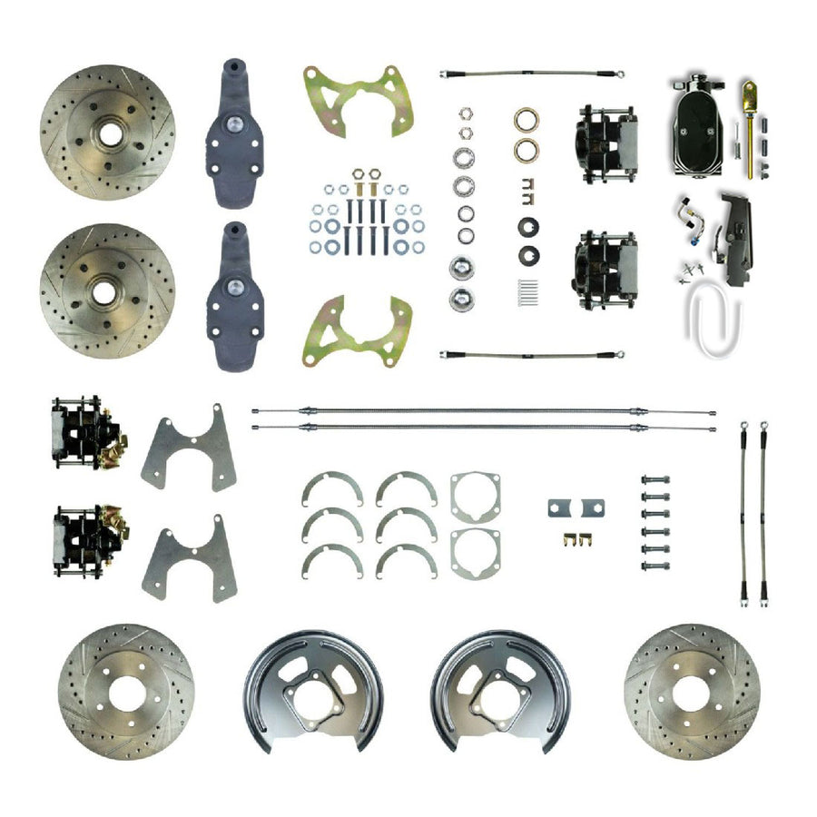 The Right Stuff 1965-68 Chevrolet Impala, 2" drop, Manual 4-Wheel Disc Brake Conversion Kit - (FSC654SDDSY)