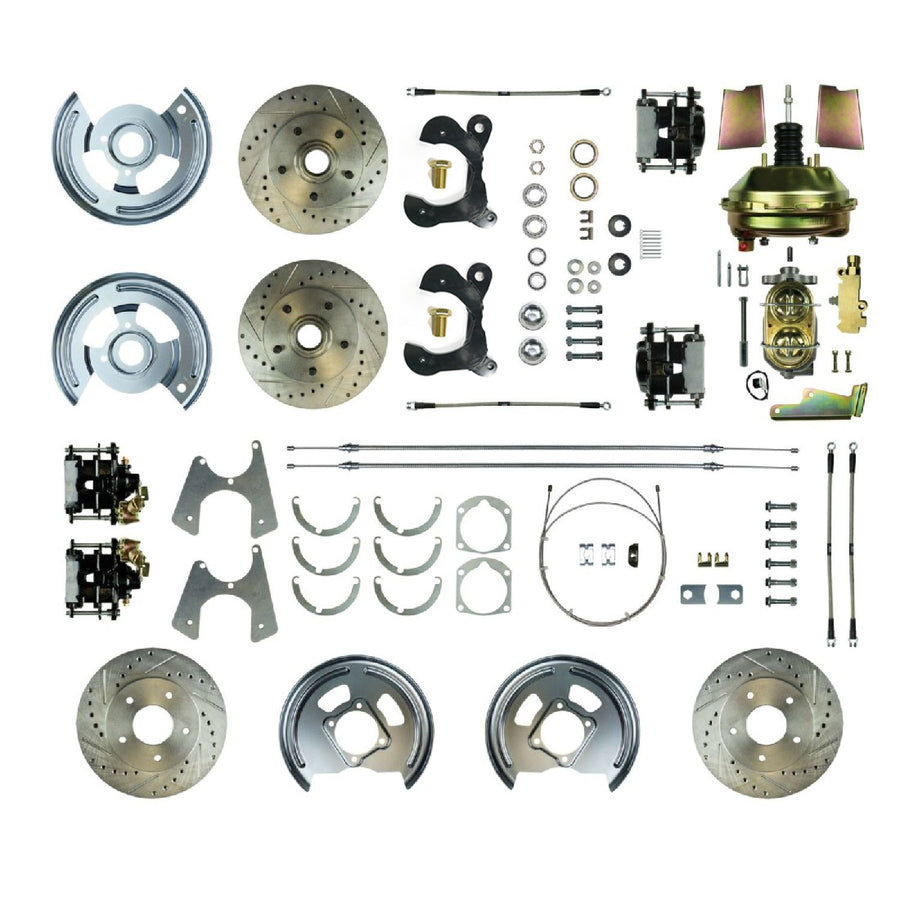 The Right Stuff 1958-64 Chevrolet Impala, 9" Booster, Power 4-Wheel Disc Brake Conversion Kit - (FSC594DCCS)