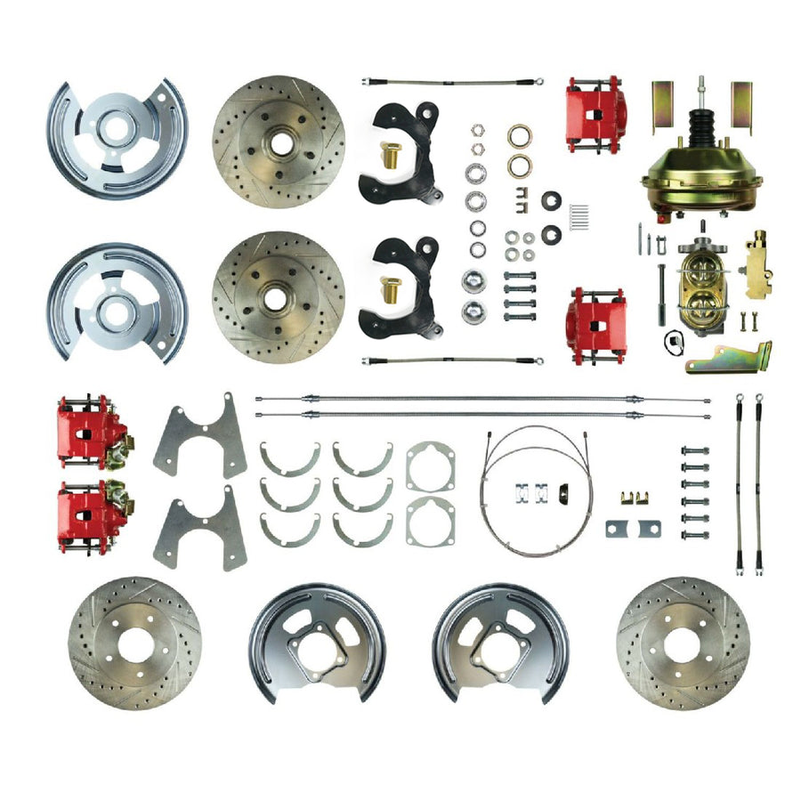 The Right Stuff 1958 Chevrolet Impala, 9" Booster, 4-Wheel Power Disc Brake Conversion Kit - (FSC584DCCZ)
