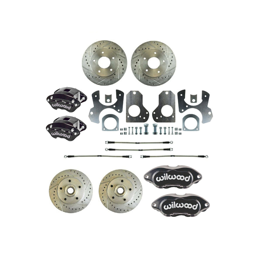 The Right Stuff 1982-87 Camaro, 4-Wheel W/Rear +2 Disc Brake Conversion Kit W/Black Calipers - (F82RDM278S)