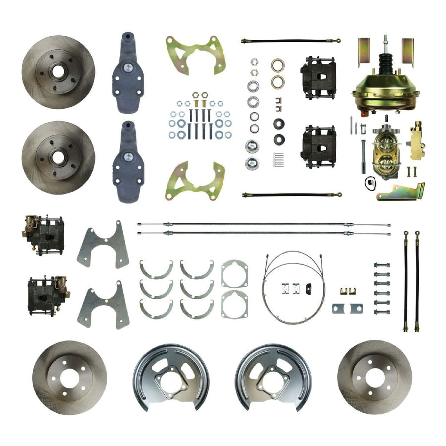 The Right Stuff 1958 Impala, 2" Drop, 9" Booster, 4-Wheel Power Disc Brake Conversion Kit - (FSC584DCD)