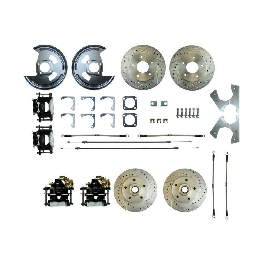 The Right Stuff 1970-74 Camaro, 4-Wheel W/Rear +2 Disc Brake Conversion Kit W/Black Calipers - (F70RD06S)