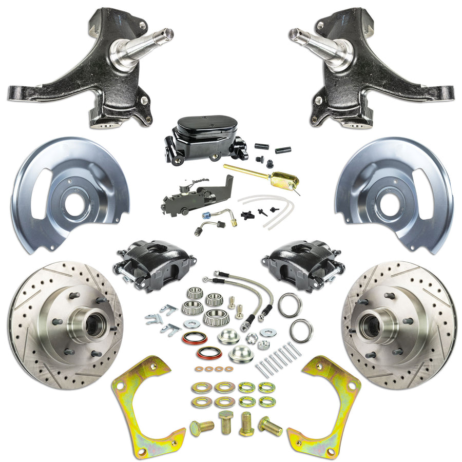 The Right Stuff 60-62 GM Truck & Sub, 2" Drop, Manual Front Disc Brakes Blk Calipers, Blk Upper - (TSD6016DBY)