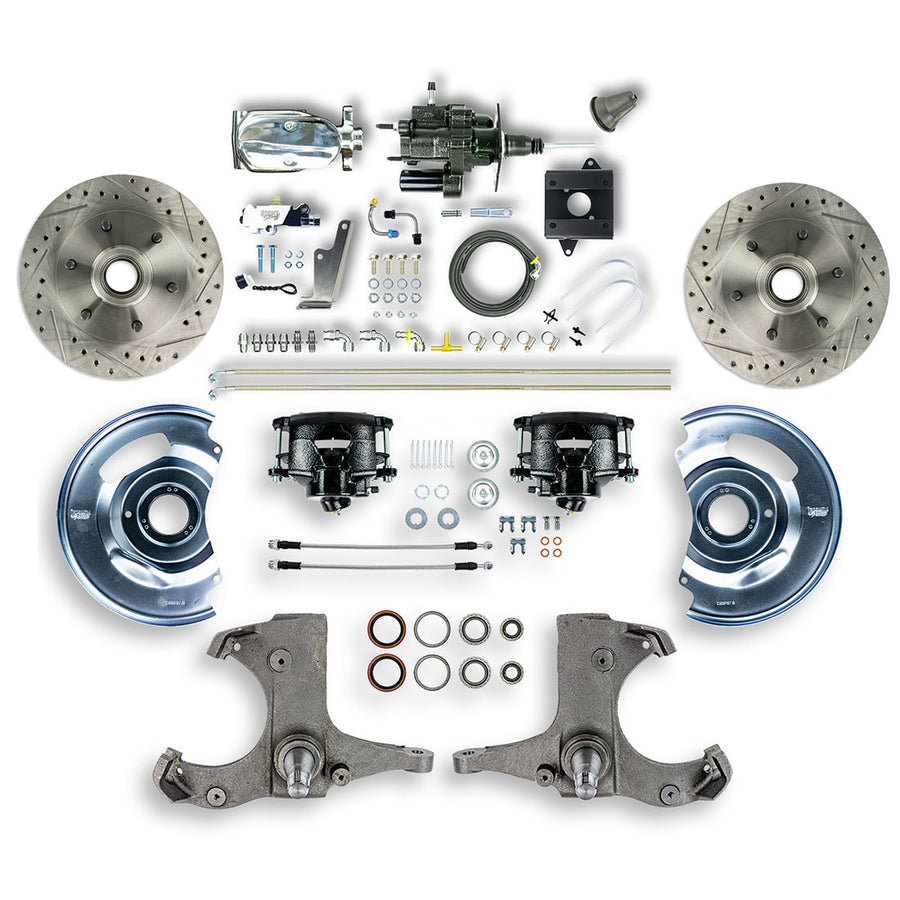 The Right Stuff 60-62 Chevy/GMC Truck/Sub, Chrome Hydraulic Brake Assist Front Disc Brake Conv Blk Calipers - (THB6016BX)