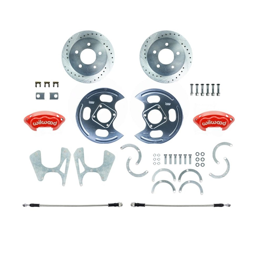 The Right Stuff 1963-1972 Chevy/GMC Truck Performance Series Rear Disc Brake Conversion Kit, with Red Wilwood Calipers, Drilled and Slotted Rotors, Backing Plates, 5 Lug - (TRD4745ZP)