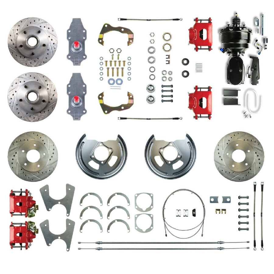The Right Stuff 55-57 Chevrolet BelAir, Power 9" Booster 2" Drop 4-Wheel Disc Brake Conversion - (FSC554DCDZY)