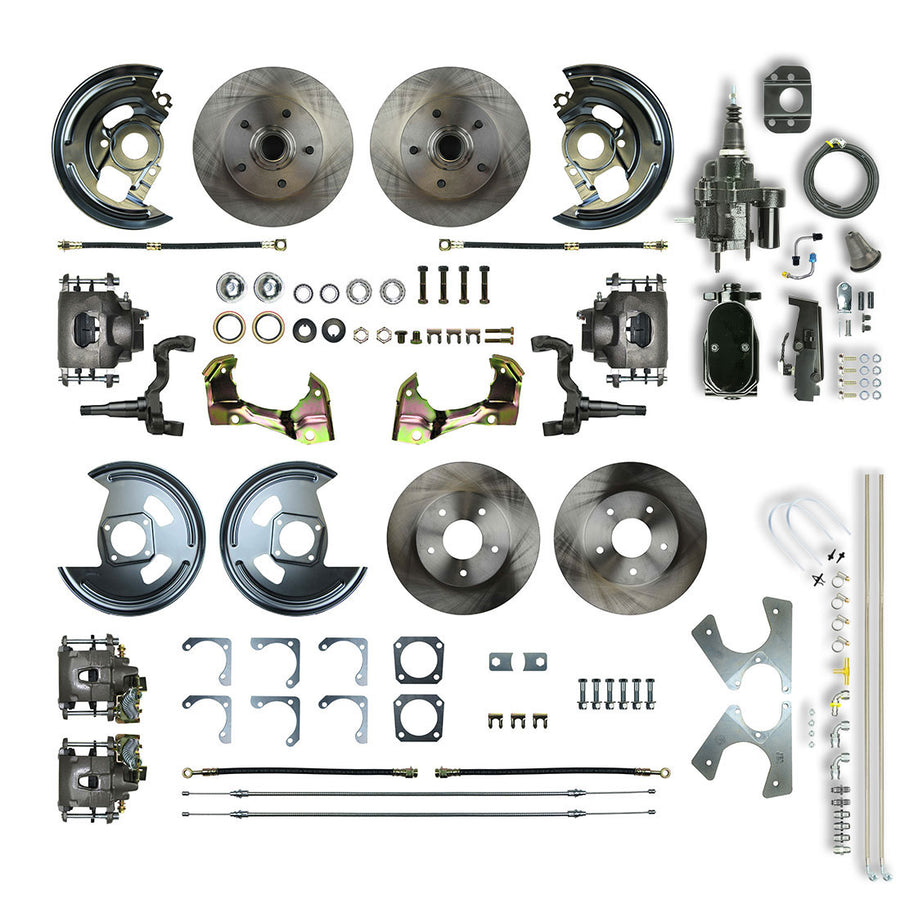 The Right Stuff 1967 GM F-Body Non-Staggered 4 Wheel Black Hydraulic Brake Assist Disc Conversion - (AFXHB42CY)