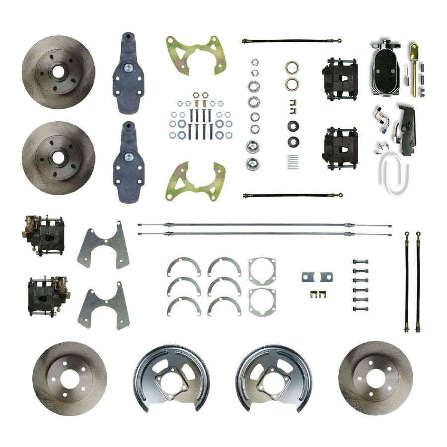 The Right Stuff 1965-68 Chevrolet Impala, 2" drop, Manual 4-Wheel Disc Brake Conversion Kit - (FSC654SDDY)