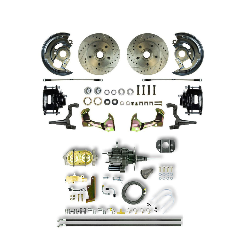 The Right Stuff 67-69 GM F/X-Body, Hydraulic Brake Assist, Front Disc Brake Conversion Kit, Black Calipers - (AFXHB02CS)