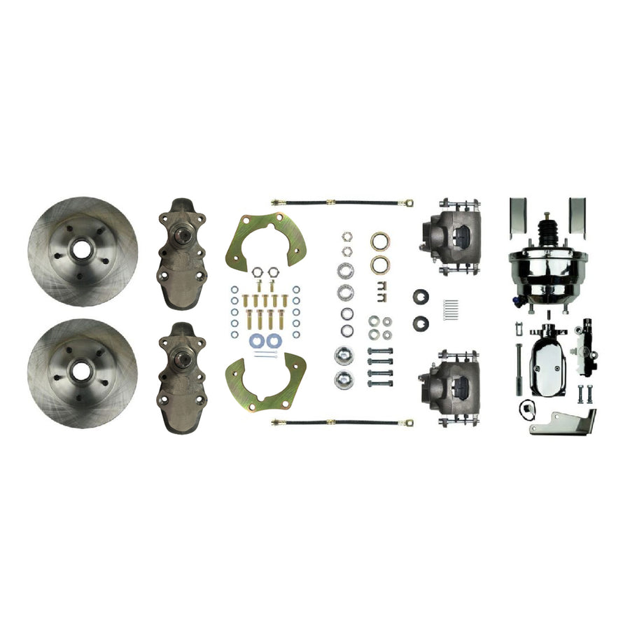 The Right Stuff 1955-57 Chevrolet Bel Air, 8" Booster 2" Drop Power Front Disc Brake Conversion - (FSC55DCDX)