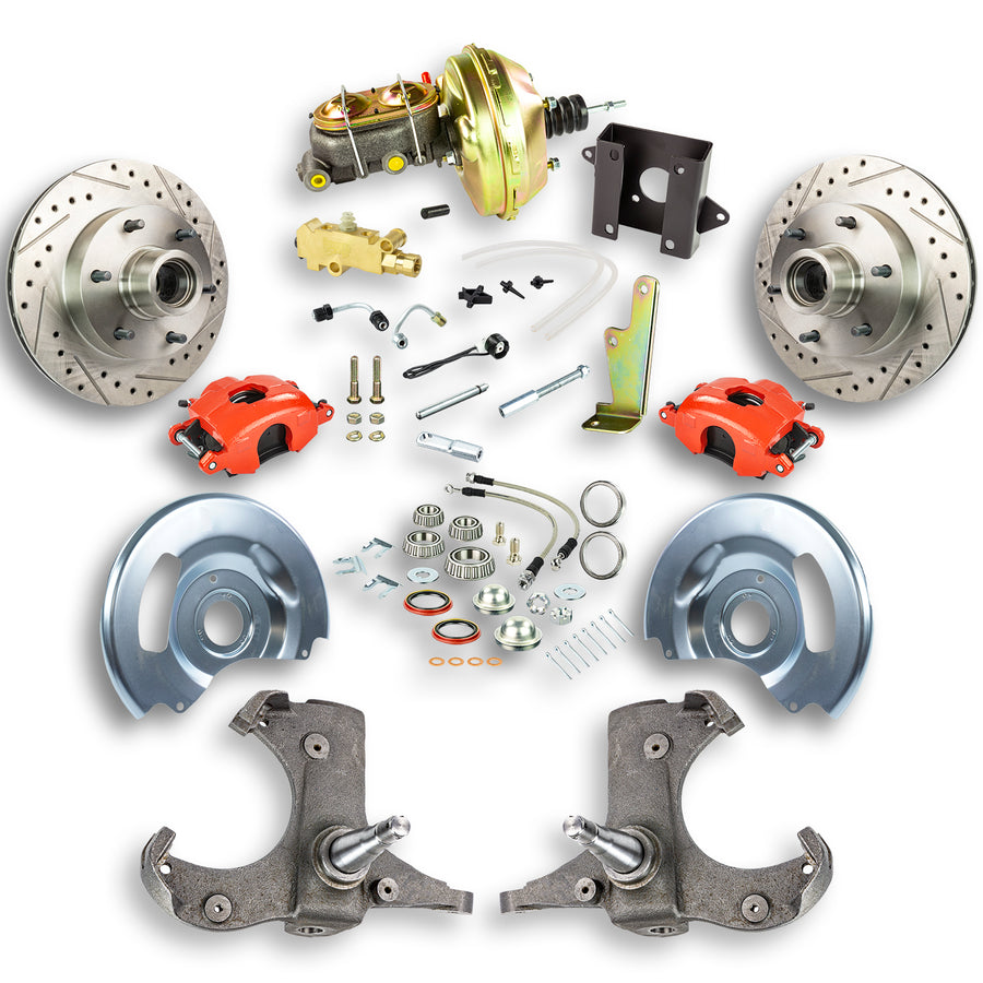 The Right Stuff 60-62 Chevrolet/GMC Truck/Suburban, Power Front Disc Brake Kit w/Red Calipers 6x5.5 Bolt Pattern - (TDC6016Z)