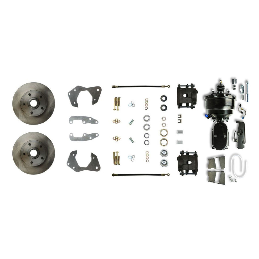 The Right Stuff 1965-68 Impala, 8" Black Booster, Power Front Disc Brake Conversion Kit - (FSC65DCCY)