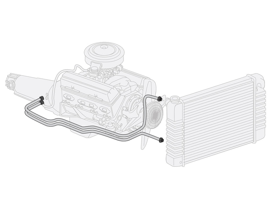 The Right Stuff 1964 Mercury Parklane Pre-Bent OE Steel Trans Cooler Lines, Includes Both Lines - (GTC6401)