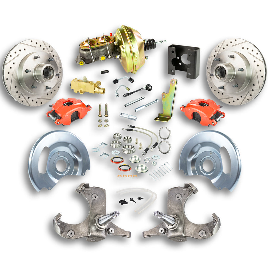 The Right Stuff 63-66 Chevrolet/GMC Truck/Suburban, Pwr Front Disc Brake Kit w/Red Calipers 6x5.5 Bolt Pattern - (TDC6326Z)