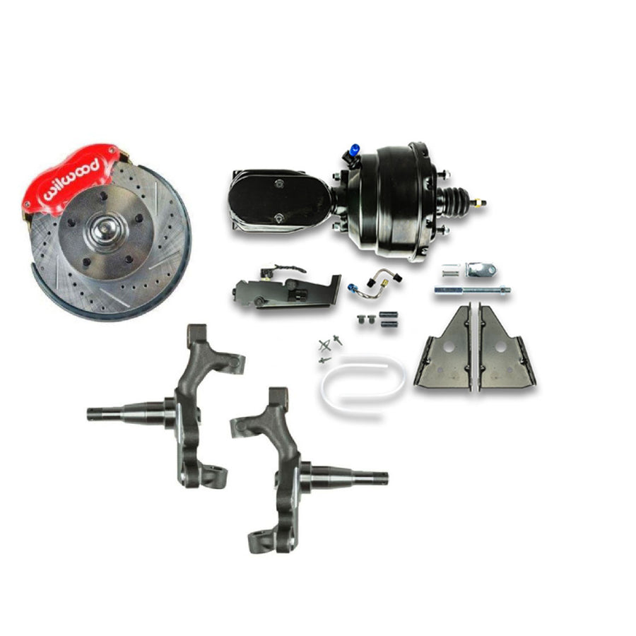 The Right Stuff 1964-1974 GM A/F/X Body, 2" Drop, Front Power Disc Brake Conversion Kit - (AFXDC32DZY)