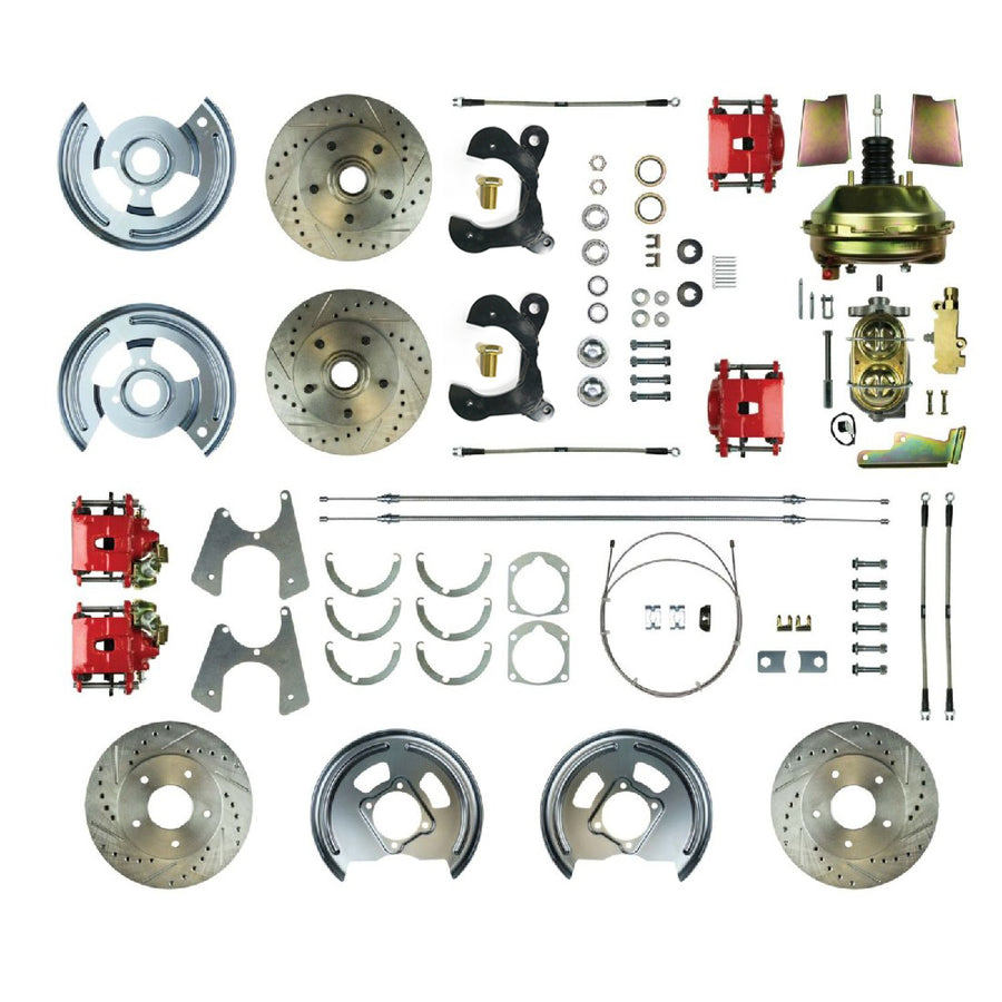 The Right Stuff 1958-64 Chevrolet Impala, 9" Booster, Power 4-Wheel Disc Brake Conversion Kit - (FSC594DCCZ)