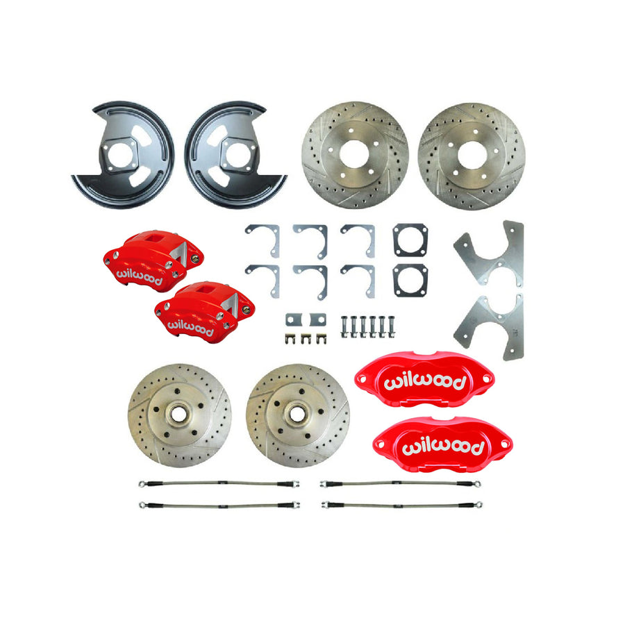 The Right Stuff 1969-72 GM A-Body Rear Brake Conversion Kit, W/Matching Front Rotors & Calipers - (A69RDM21Z)