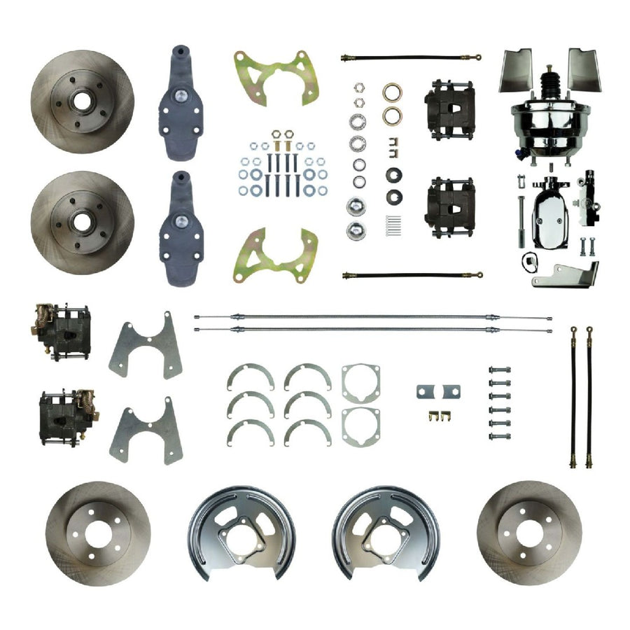 The Right Stuff 1965-70 Impala, 2" Drop, 8" Booster, Power 4-Wheel Disc Brake Conversion Kit - (FSC654DCDX)