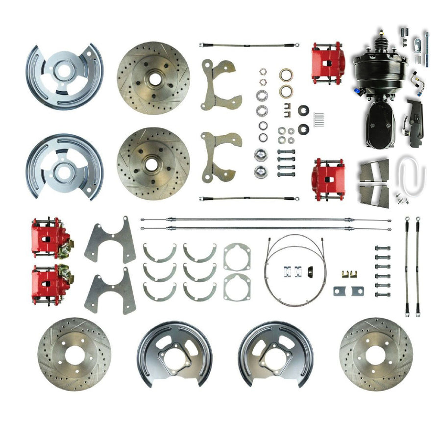 The Right Stuff 1958-64 Chevrolet Impala, 8" Booster, Power 4-Wheel Disc Brake Conversion Kit - (FSC594DCCZY)