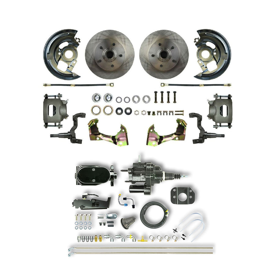 The Right Stuff 1964-1972 Chevelle/GM A-Body Front Black Hydraulic Brake Assist, Disc Brake Conversion Kit - (AFXHB01CY)