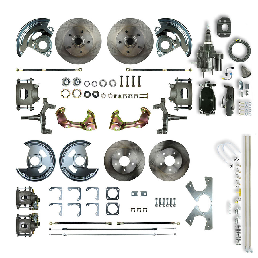 The Right Stuff 64-72 GM A-Body, Hydraulic Brake Assist, 2" Drop, 4-Wheel Disc Conversion Kit Black Upper - (AFXHB41DY)
