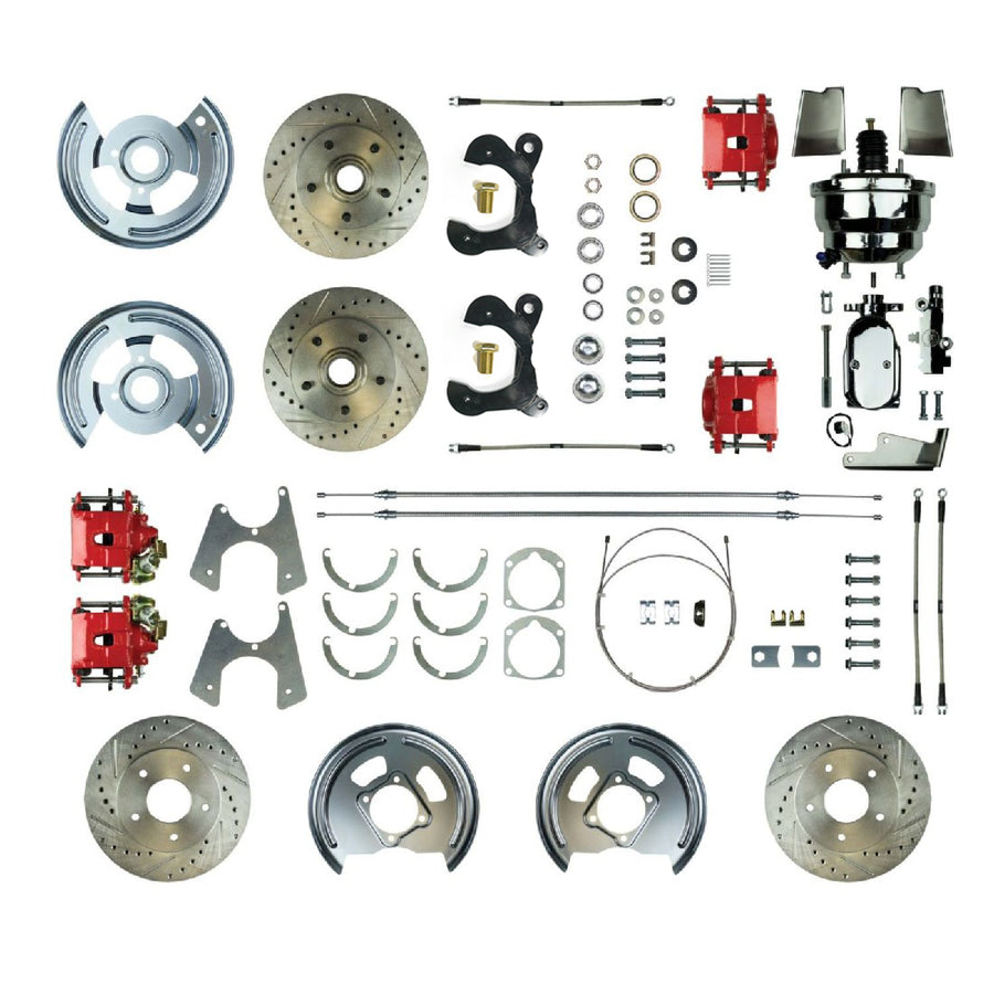 The Right Stuff 1958-64 Chevrolet Impala, 8" Booster, Power 4-Wheel Disc Brake Conversion Kit - (FSC594DCCZX)