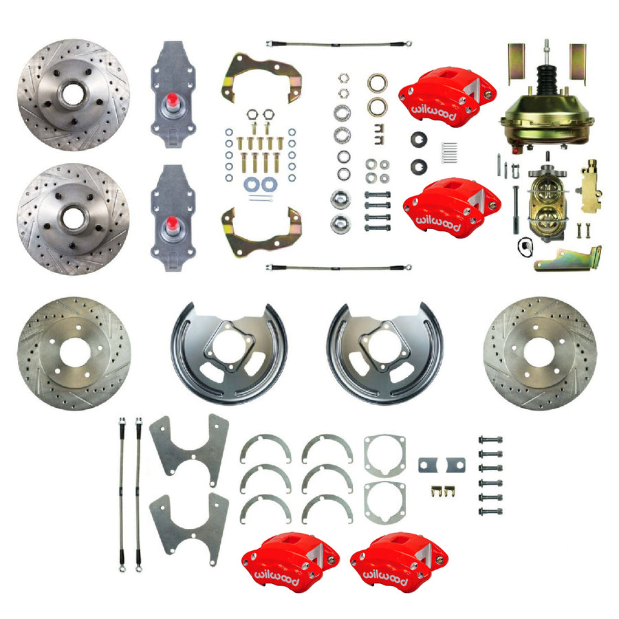 The Right Stuff 1955-58 Bel Air, 9" Booster, 2" Drop, 4-Wheel Power Disc Brake Conversion Kit - (FSC564DCDZ)