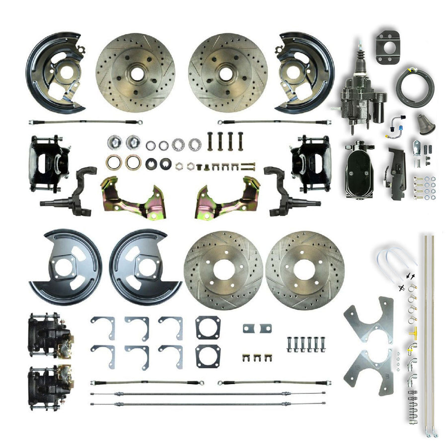 The Right Stuff 1964-72 GM A-Body, Hydraulic Brake Assist, 4-Wheel Disc Brake Kit Blk Calipers Black Upper - (AFXHB41CSY)