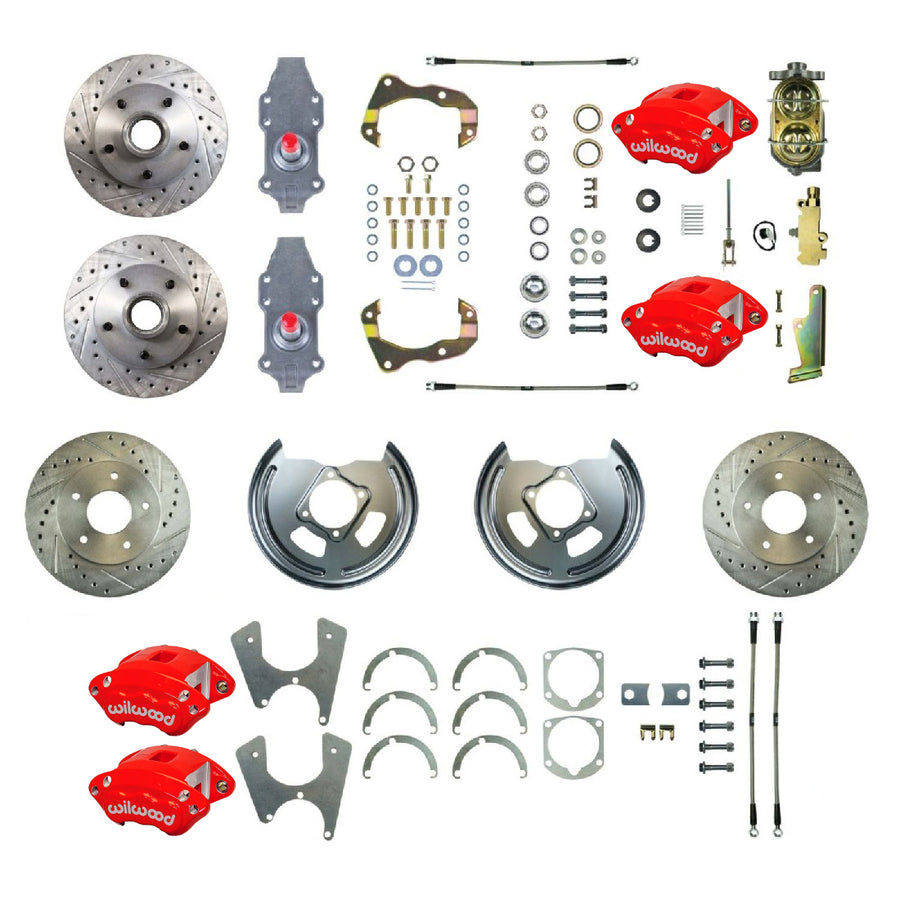 The Right Stuff 1955-64 Chevrolet Bel Air, 2" Drop, 4-Wheel Manual Disc Brake Conversion Kit - (FSC564SDDZ)