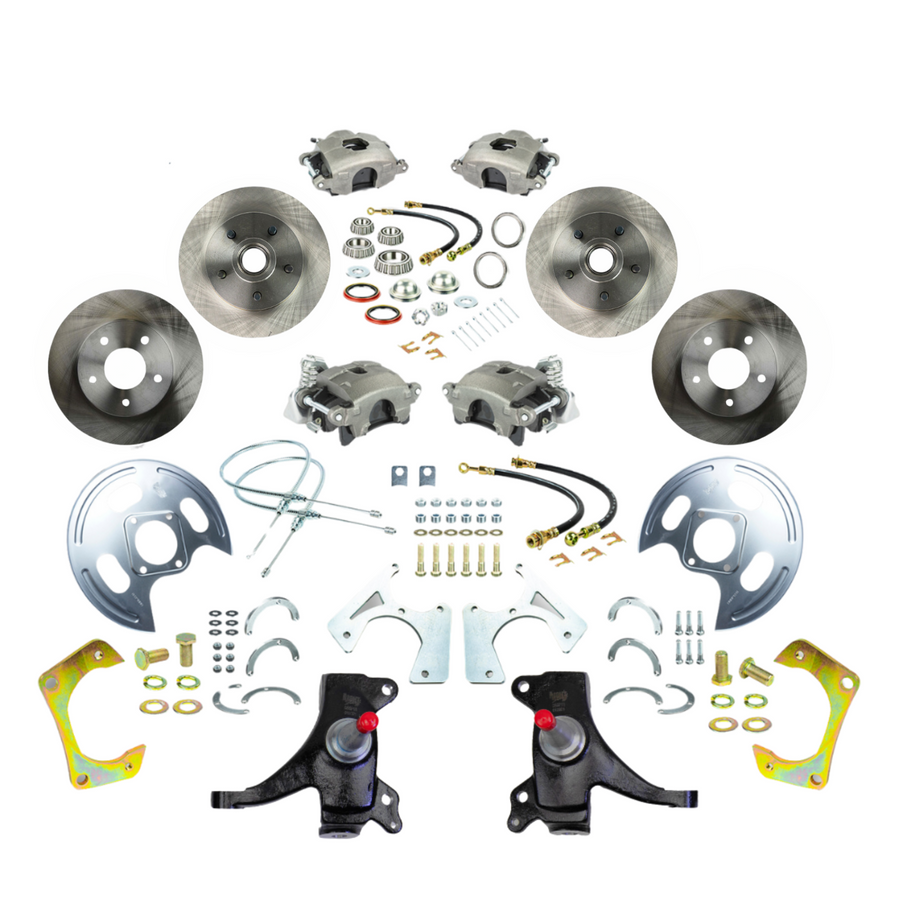The Right Stuff 73-87 GM Truck/Suburban, 2WD, 2" Drop 4-Wheel At The Wheel Disc Brake Conversion - (TWK7355D)