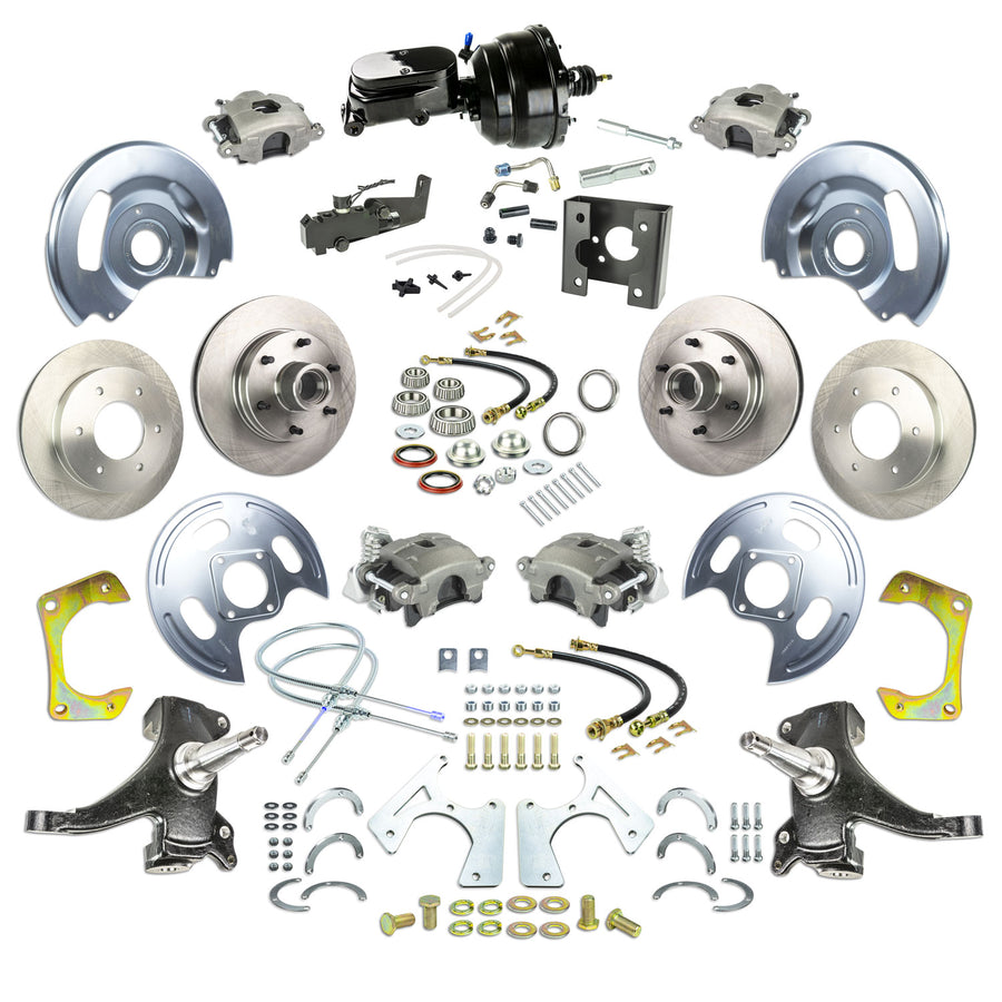 The Right Stuff 63-66 GM C10/C15 Truck/Suburban 2" Drop, Power 4-Wheel Disc Brakes, Black Upper 6x5.5 Bolt Pattern - (TDC6356DY)