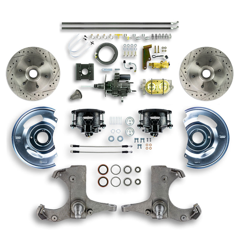 The Right Stuff 1963-66 Chevy/GMC Truck/Suburban, Hydraulic Brake Assist Front Disc Brake Conv Blk Calipers - (THB6326B)