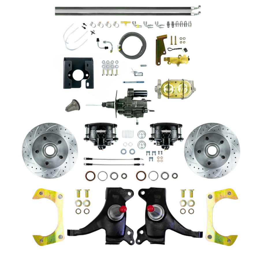 The Right Stuff 71-72 GM C10/C15 Truck/Sub 2" Drop Power Hydraulic Brake Assist Disc Brake Black Calipers - (THB7125DB)