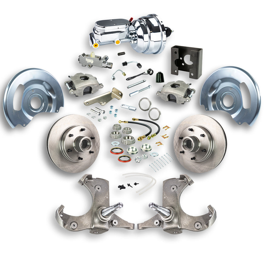 The Right Stuff 63-66 Chevrolet/GMC Truck/Suburban, Power Front Disc Brake Kit, Chrome Upper 6x5.5 Bolt Pattern - (TDC6326X)