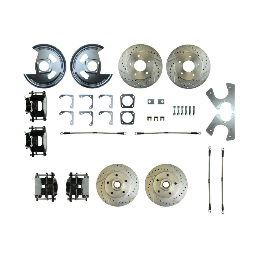 The Right Stuff 69-74 GM F/X-Body, 4-Wheel W/Rear +2 Disc Brake Conversion Kit W/Black Calipers - (F69RDM5S)
