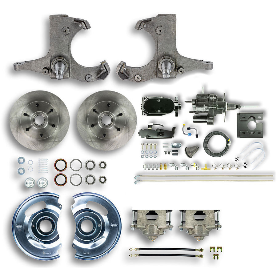 The Right Stuff 1967-70 GM C10/C15 Truck/Suburban W/2WD Black Hydraulic Brake Assist Disc Brake Conversion - (THB6726Y)