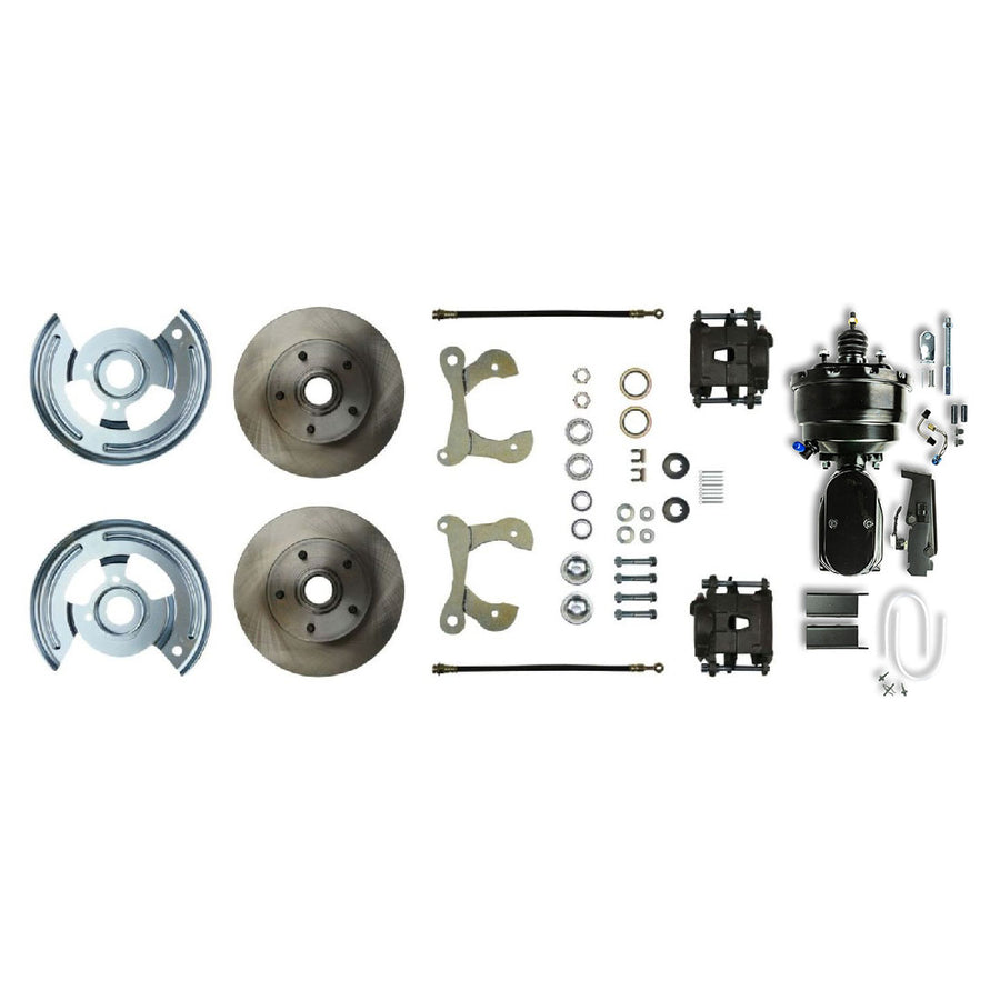 The Right Stuff 1958 Chevrolet Impala, 8" Booster, Power Front Disc Brake Conversion Kit - (FSC58DCCY)