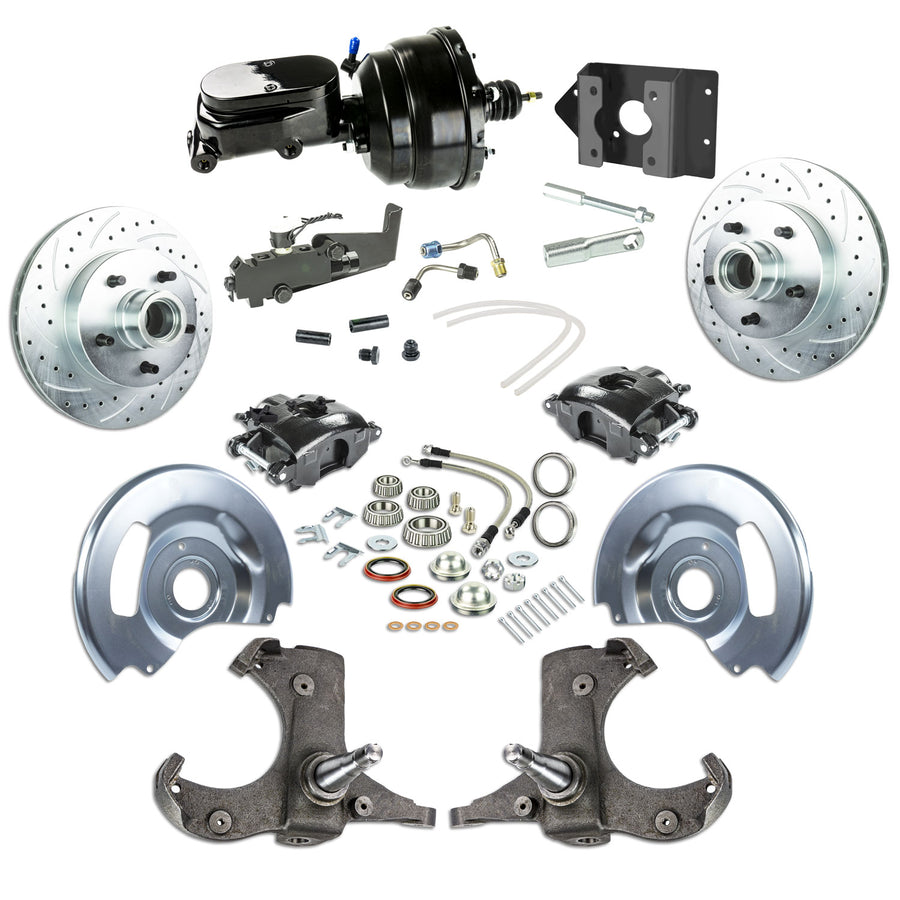 The Right Stuff 1960-1962 Chevy/GMC Truck/Suburban 2" Drop, Power Front Disc Brake, Black Upper 5x5 Bolt Pattern - (TDC6015DY)