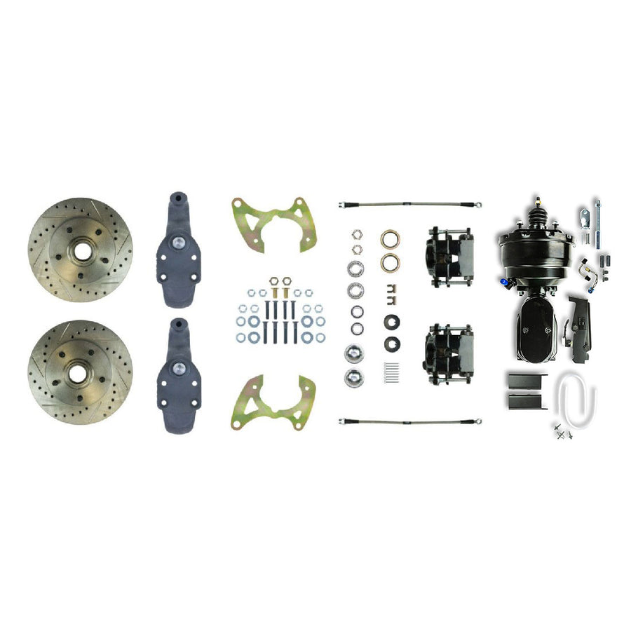 The Right Stuff 1958 Impala, 8" Dual Booster, 2" Drop, Power Front Disc Brake Conversion Kit - (FSC58DCDSY)
