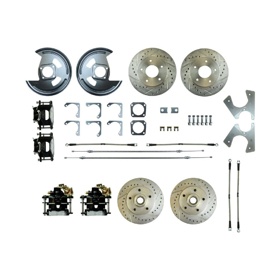 The Right Stuff 1978 Camaro, 4-Wheel W/Rear +2 Disc Brake Conversion Kit W/Black Calipers - (F78RD07S)